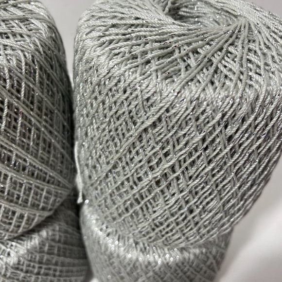 4 Aunt Lydia's Metallic Crochet Thread Silver - Picture 5 of 8